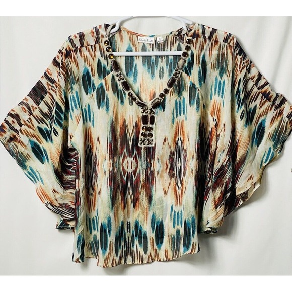 Studio jPR Beaded Blouse Size XL 100% Polyester - Picture 1 of 5